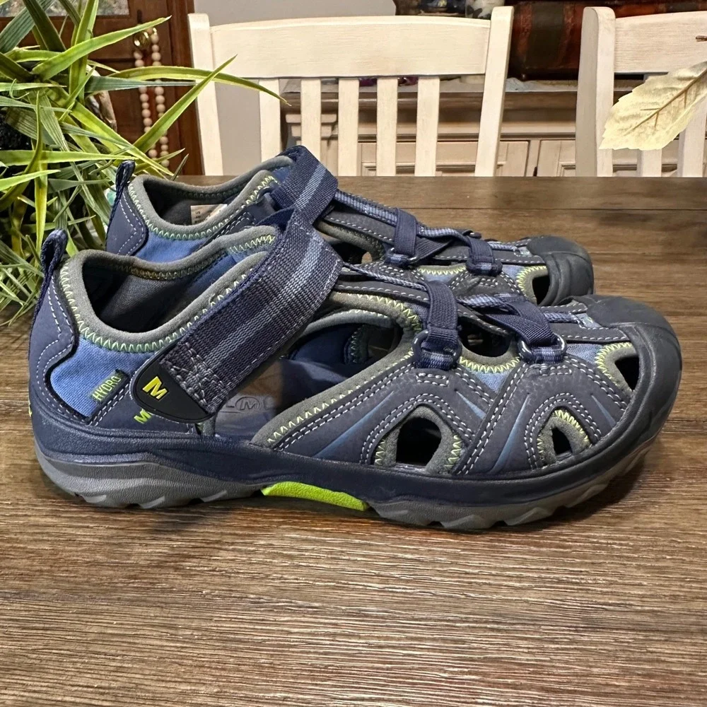 Merrell Hydro 4M US 3 UK 35 EU‎ Kids Waterproof Sport Sandals Blue Green